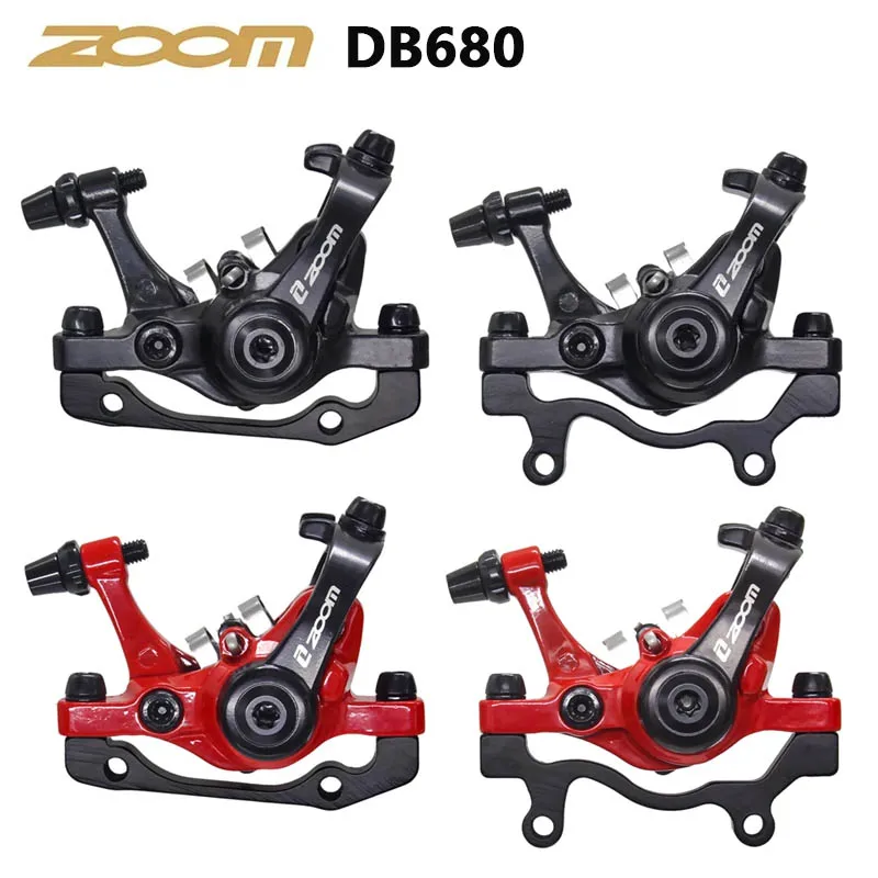 Zoom DB680 MTB bike bicycle Alloy Disc Brake Set Front and Rear Road  Bike Mechanical Caliper Disc Brakes Cycling Double Brake  