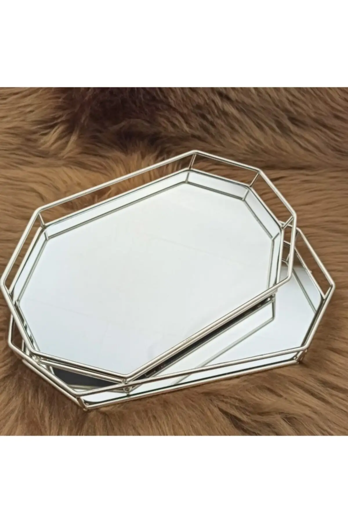 

DOLBOVI luxury 2'li Serving tray Presentation tray Orchid Gümüş tray поднос plateau luxury