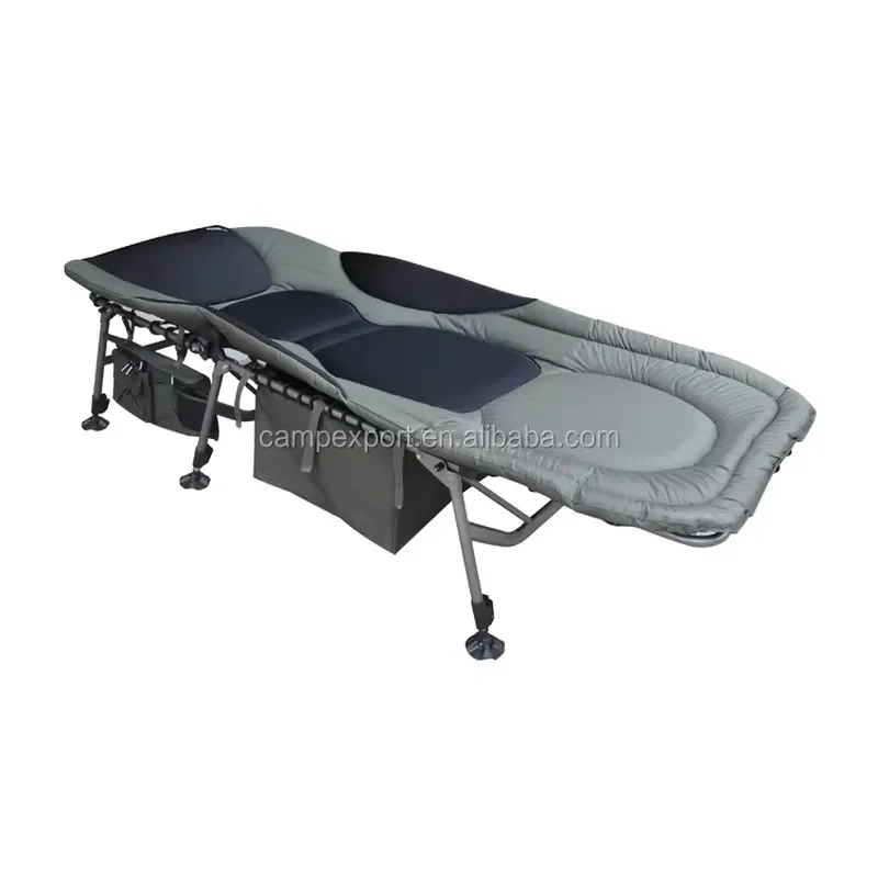 Portable Folding Carp Fishing Bed Chair with Adjustable Backrest Outdoor Camping Recliner for Anglers Comfortable Support