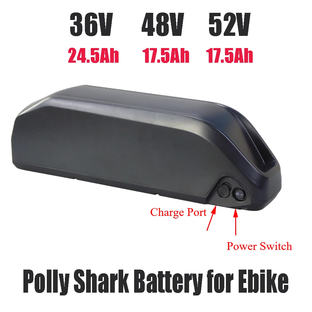 

48v 52v 18650 battery polly DP-6 super shark Li-ion battery 48v ebike battery pack 17.5Ah 250w-1000w 1500w 2000w motor HiPeak