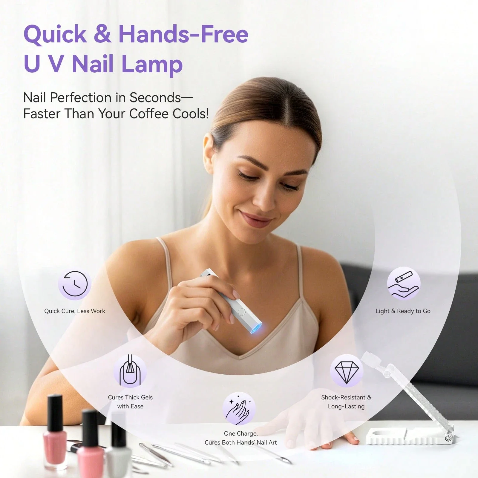 Portable Handheld Mini Nail Lamp for Gel Polish Quick Dry Flashlight Pen USB Nail Dryer Machine UV LED Nail Lamp