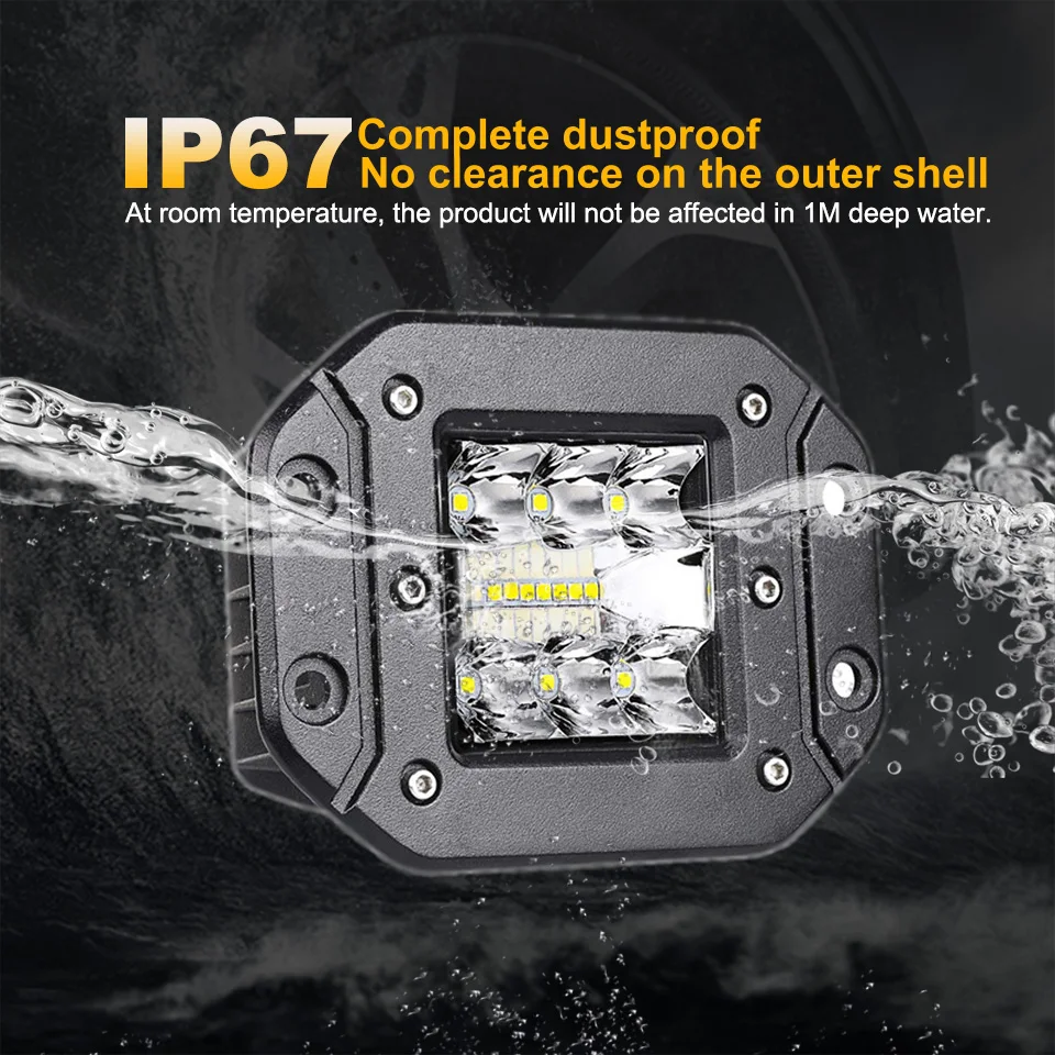 ANMINGPU 5 "39 واط فلوش جبل LED ضوء العمل بار الطرق الوعرة 12 فولت 24 فولت بقعة الفيضانات شعاع Led ضوء بار لشاحنة جيب Atv 4x4 سيارة الضباب مصباح #4