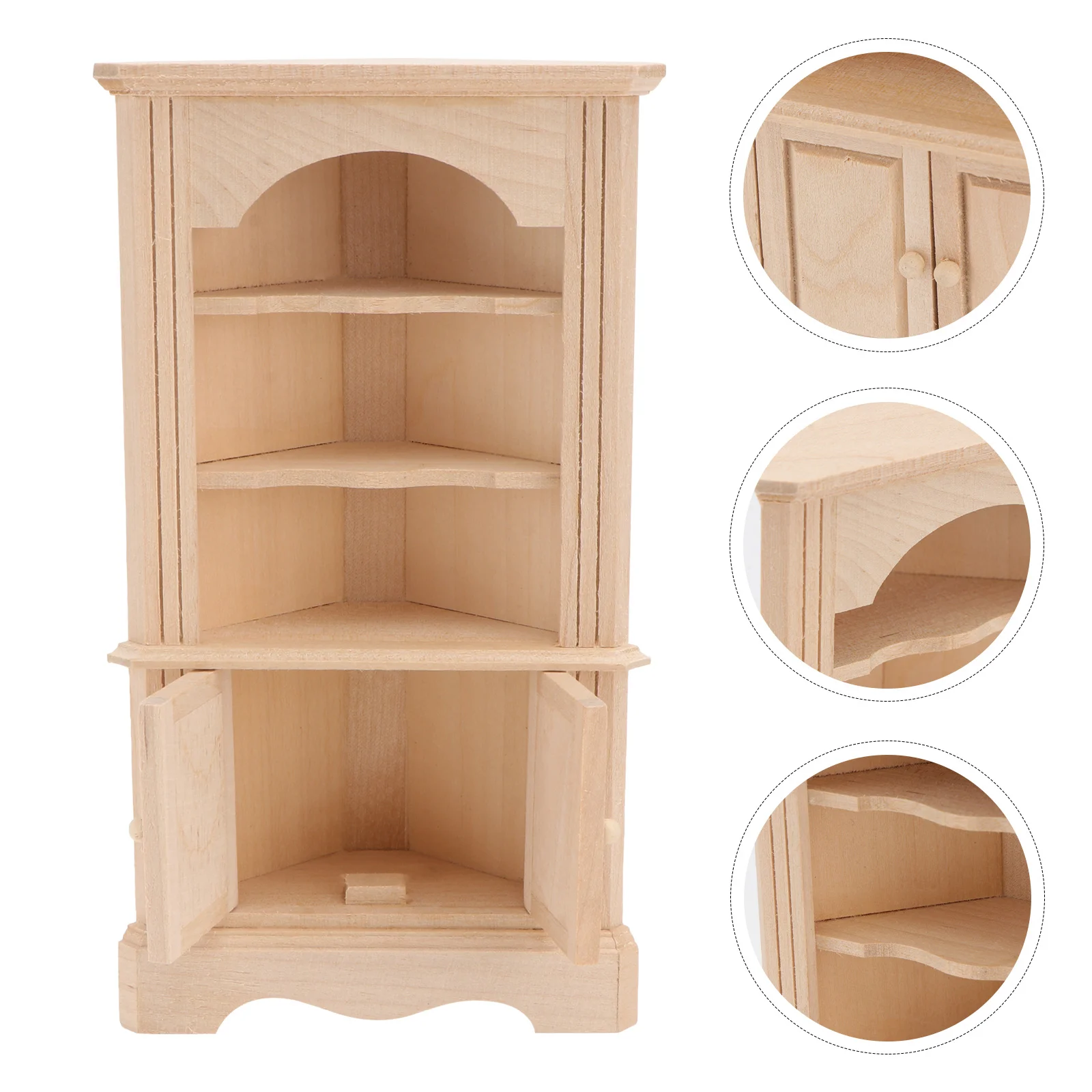 Wooden Triangular Cabinet House Triangle Models Mini Furniture Accessory 162x92cm Adornment