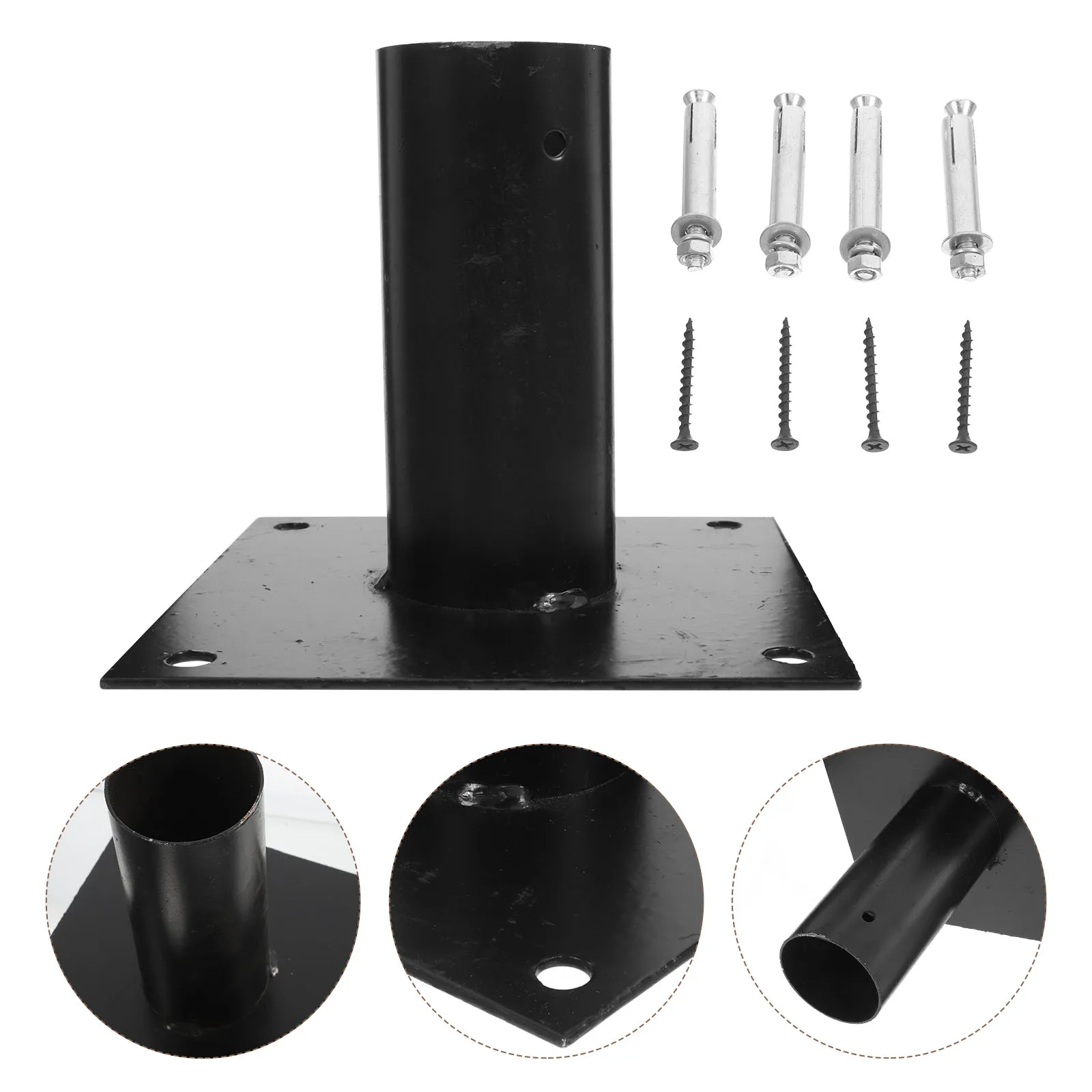 

1 комплект, сверхмощный железный кронштейн для стойки забора, 1,5 дюйма, крепежная пластина, устойчивая к атмосферным воздействиям опора для бамбуковых столбов, перила на палубе, шип для земли