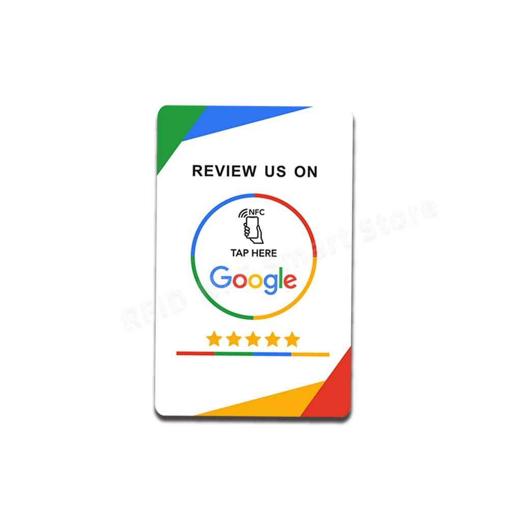 Cartão de Revisão do Google NFC215, 504Bytes, NFC Universal Reivew-nos em Google Cards, Aumente o seu, Material PVC, Durável