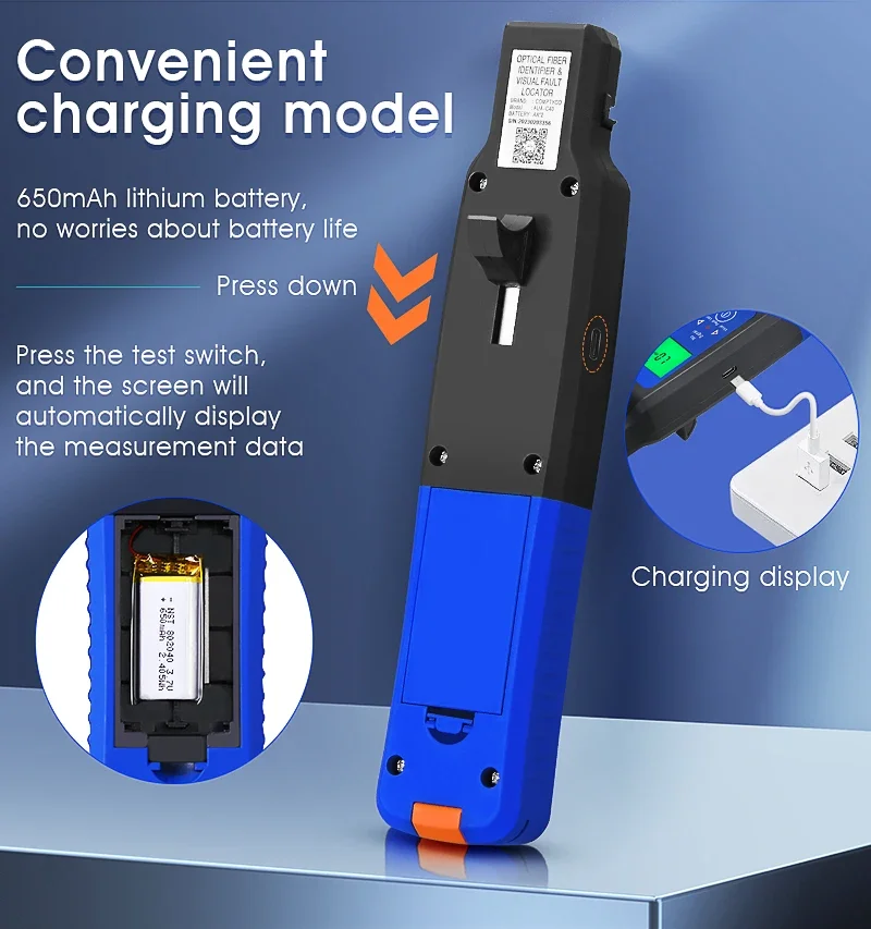 COMPTYCO AUA-C40 Live Fiber Optical Identifier, Construído em Visual Fault Locator, 10mw, 800-1700nm, SM MM