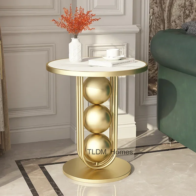 Gold Designer Coffee Tables Living Room Corner Neat Small Auxiliary Designer Side Table Luxury Sehpa Modelleri Home Furniture