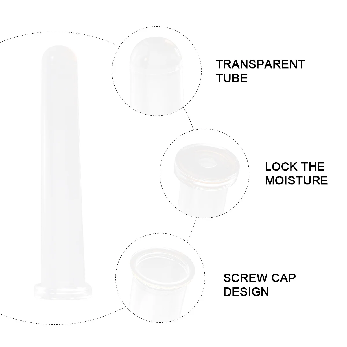 50 قطعة أنبوب حفظ الزهور من البلاستيك الشفاف حاوية تغذية المياه المقاومة للتسرب لنقل التخزين الطويل