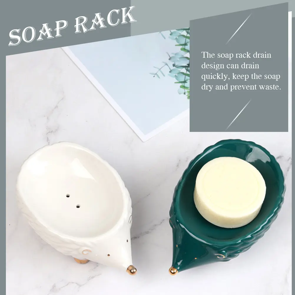 

Ceramic Hedgehog Soap Box Smooth Mellow Finish Sturdy Construction Ideal for Soap Jewelry Storage Household Organizer Item