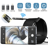 Endoscope Camera Single/Dual Lens IP67 Waterproof Pipeline Inspection Borescope 8MM Lens Car Sewer For IOS Android USB-C