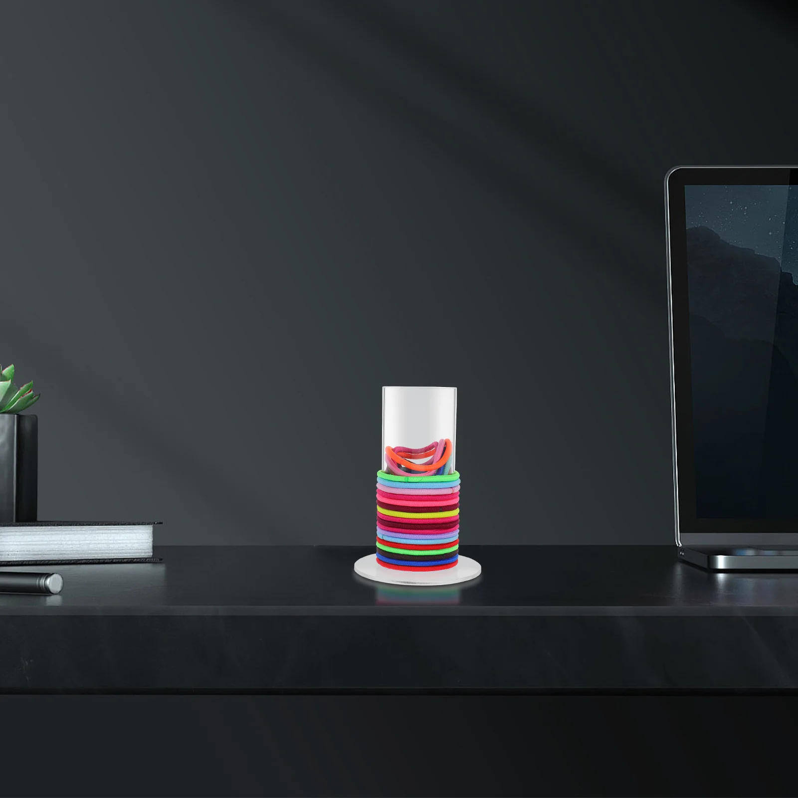 

Акриловый держатель для резинок для волос, прозрачный вертикальный органайзер, подставка для резинок для волос, прочный инструмент для хранения аксессуаров для волос