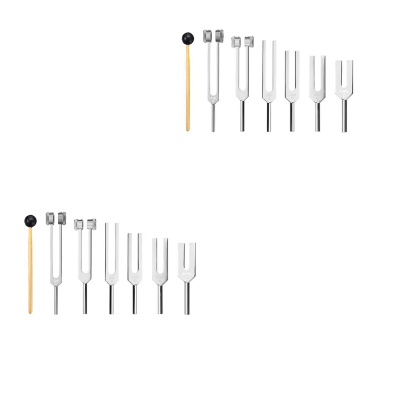 

B93B-12 шт., 128 Гц, 256 Гц, 512 Гц, 1024 Гц, 2048 Гц, 4096 Гц, камертон с молотком для комплекта камертона, инструмент для исцеления звуковой вибрации