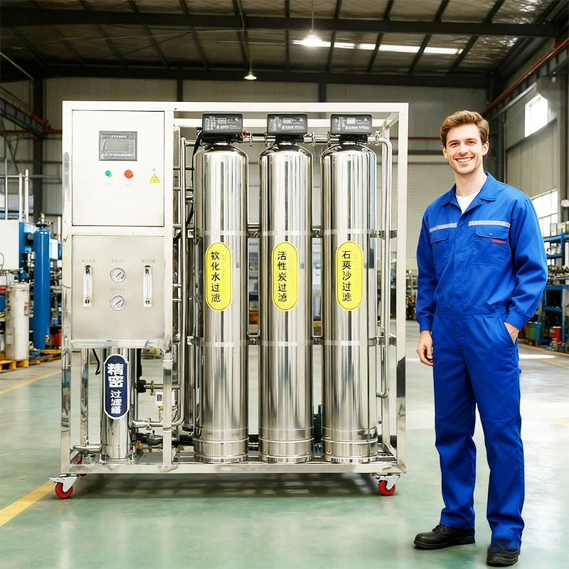 Reverse Osmosis Purified Water Treatment Machine Plant Desalination For Salt Water To Drinking Water PLC Core Components