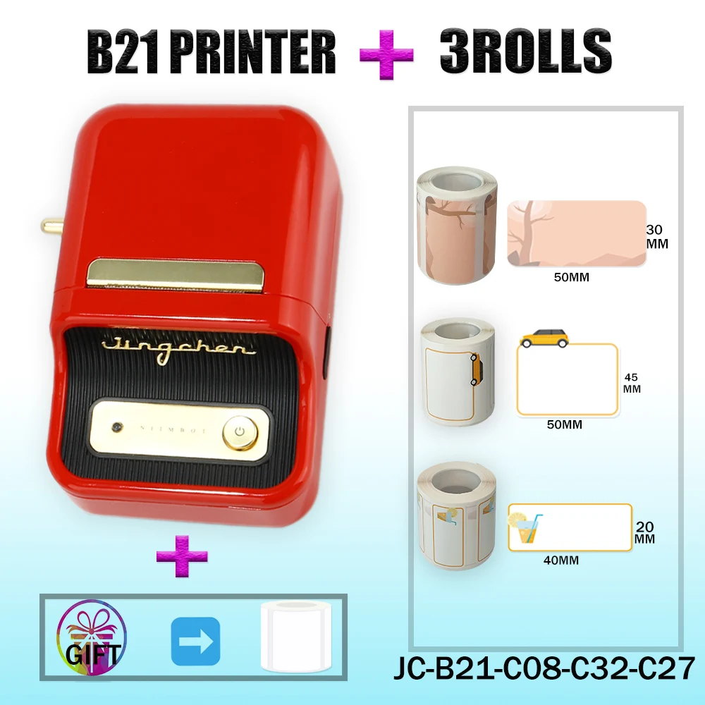 Free Edit App B21 Niimbot Thermal Label Printer Print Effect Display Compatible with Android IOS & Windows System Users Portable