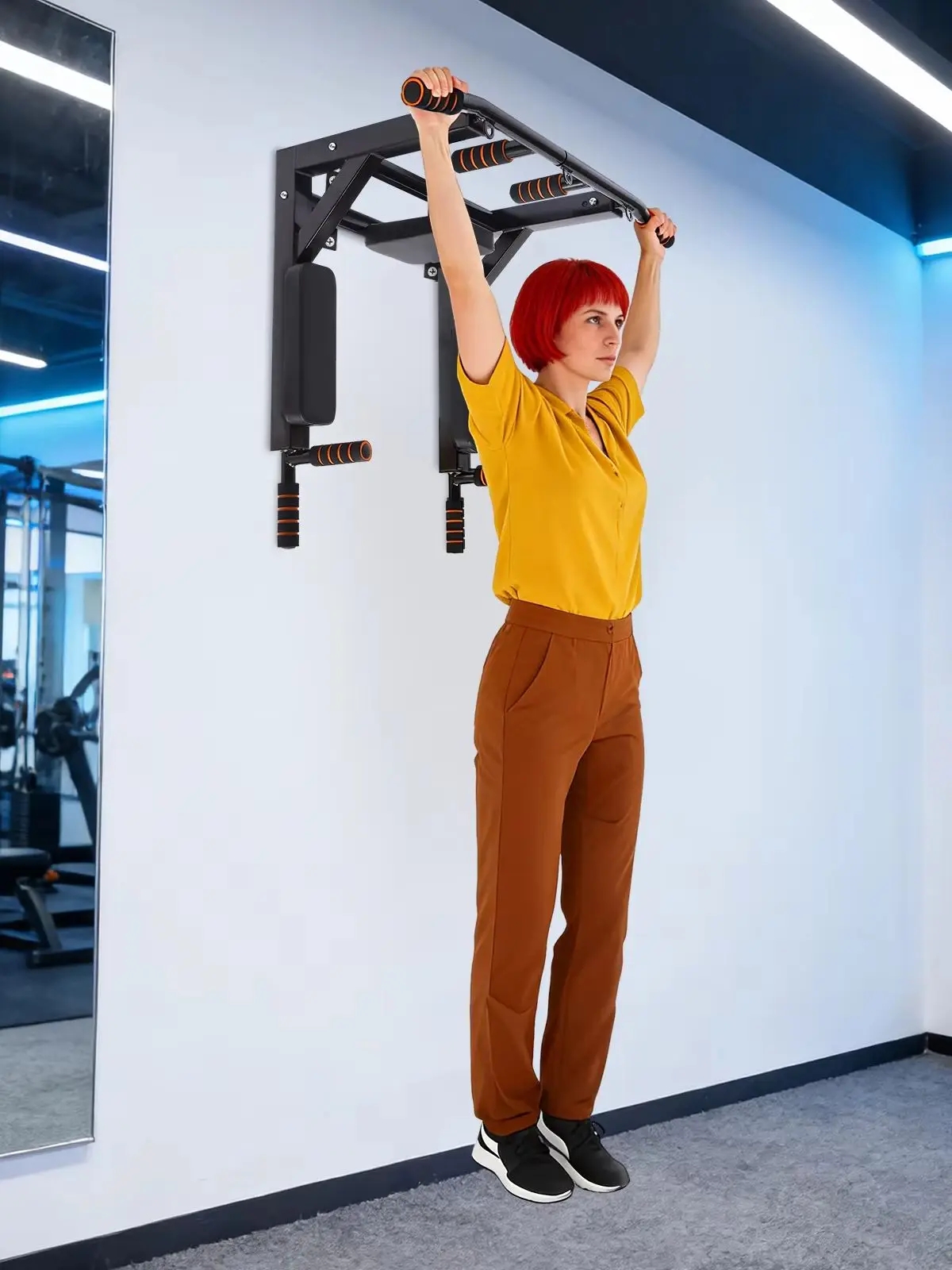 Klimmzugstange, Klimmzugstange für die Wandmontage, Dip-Station, Power Tower Set, Trainingsgerät, belastbar bis 200 kg, Fitness-Dip-Ständer für Indoor-Heimtraining