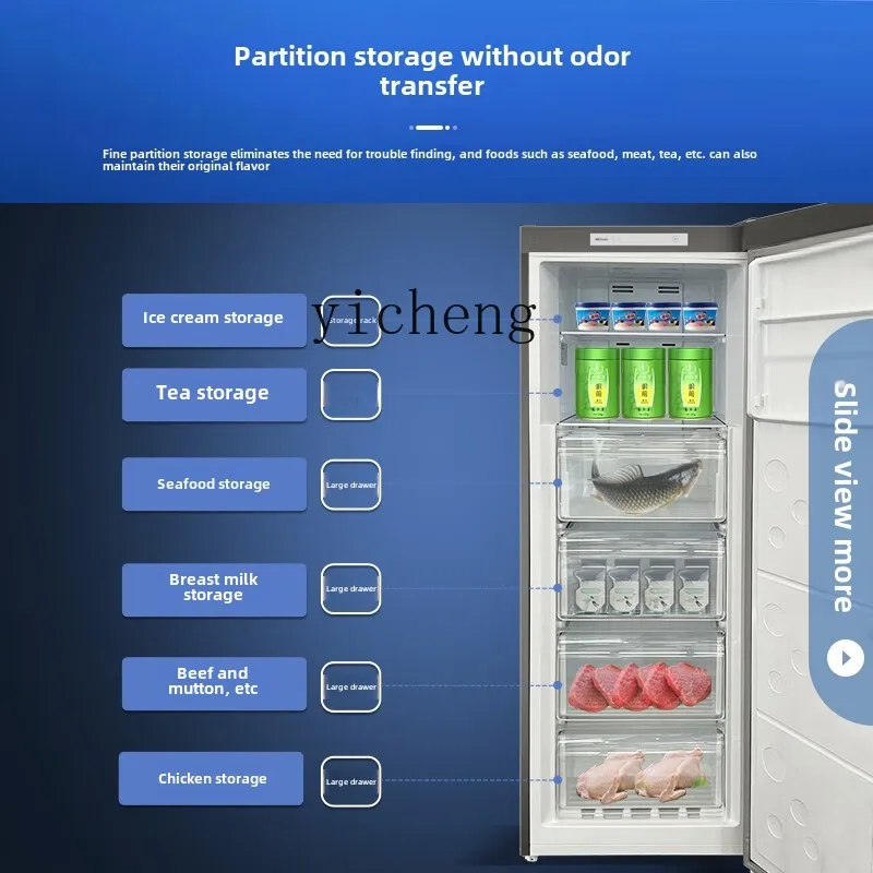 ZK Vertikal-Gefrierschrank, Gefrierschrank, Haushalt, große Kapazität, luftgekühlter, frostfreier, gekühlter Gefrierschrank, Minibar-Kühlschrank