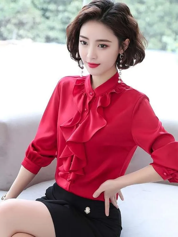 

Professional Long Sleeve Women's Shirt Autumn Cleanfit Style Polyester Fiber Thin Non-deformable Long Sve Professional Womens...