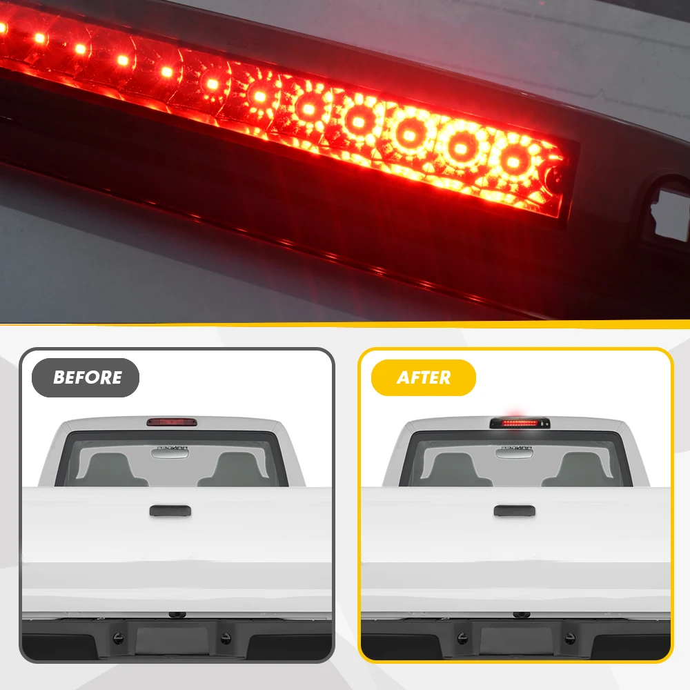 For Ford Expedition 2003-2016 Smoked LED 3rd Third Brake Light Reverse Cargo Lamp High Mount Pickup Taillight Rear Stop Lights