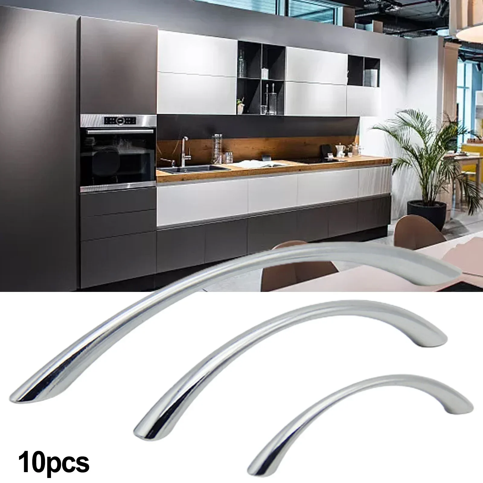 10PCS Zinc Alloy Cabinet Pull Handle 64/96/128mm Drawer Knob Pull Solid Kitchen Door Knobs Cupboard Wardrobe Drawer Pulls
