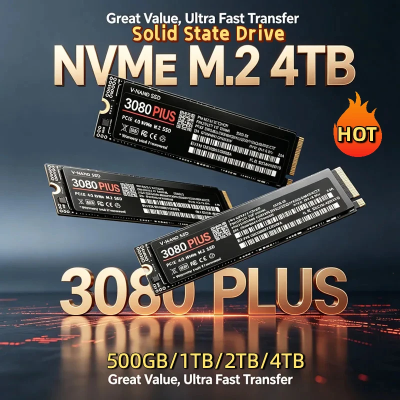 Внутренний Игровой SSD-накопитель M.2 NVMe 3080 PLUS PCIe Gen4.0 X4 TLC ...