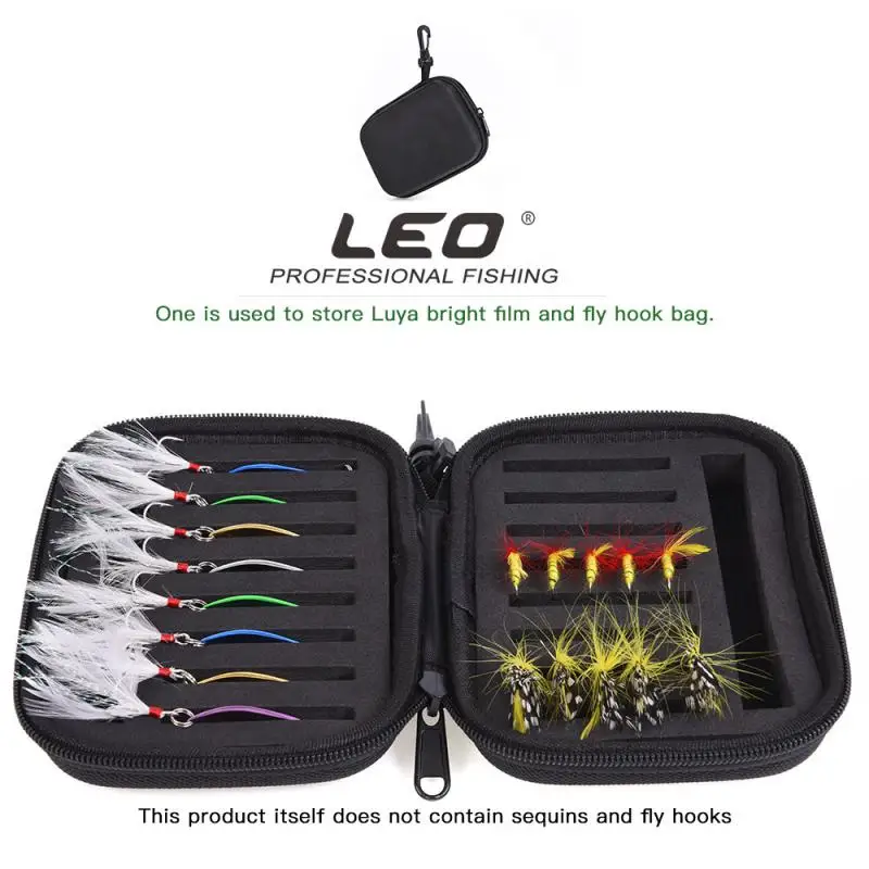 10PCS Waterproof Fishing Lures Kits Fly Hook Sequin Box Fishing Tackle Organizer Fly Fishing Lure Bag Spinner Spoon Bait Storage