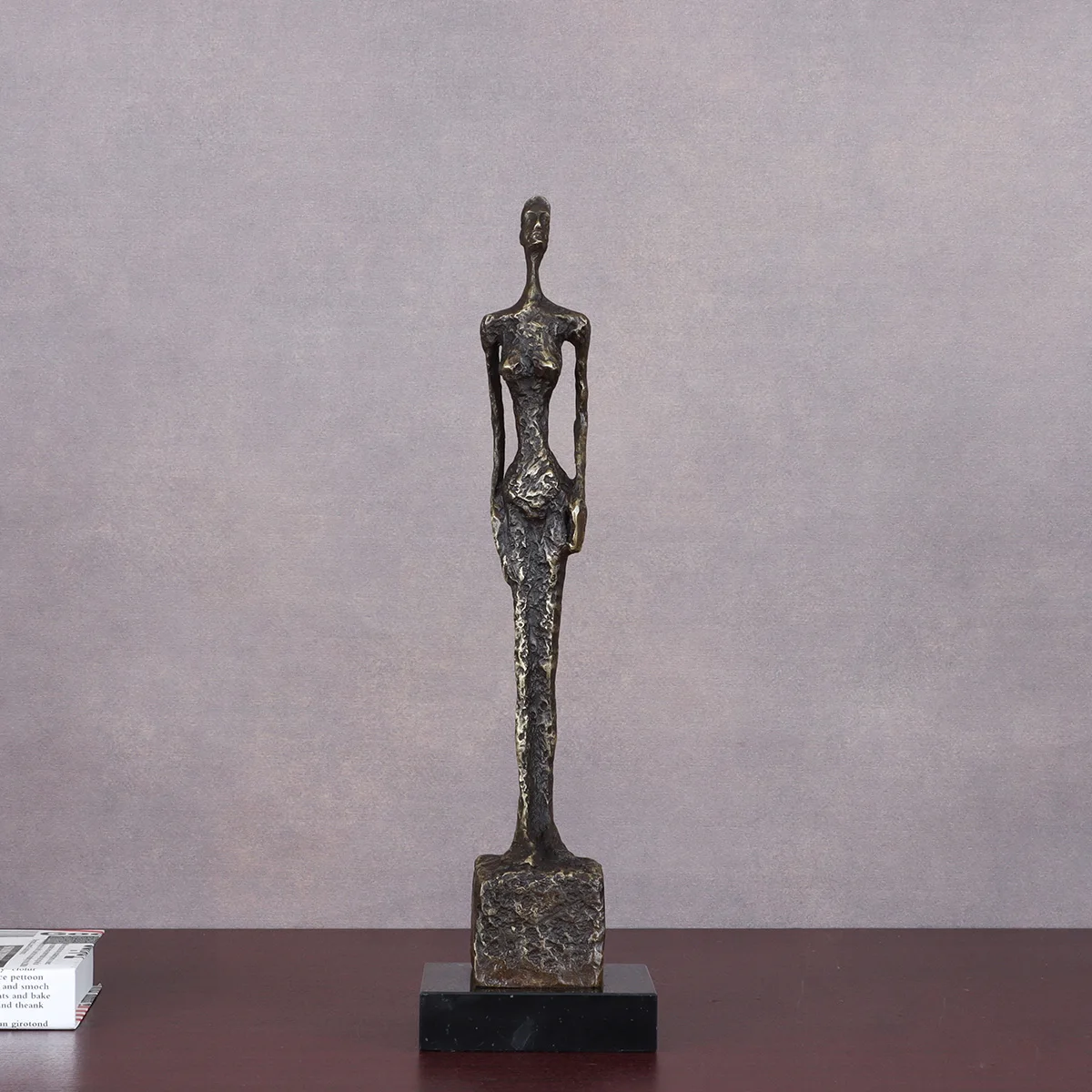 Bronze Standing Woman Skeleton Statue by Giacometti Famous Sculpture Art Handmade Replica for Home Decoration Collection 42cm