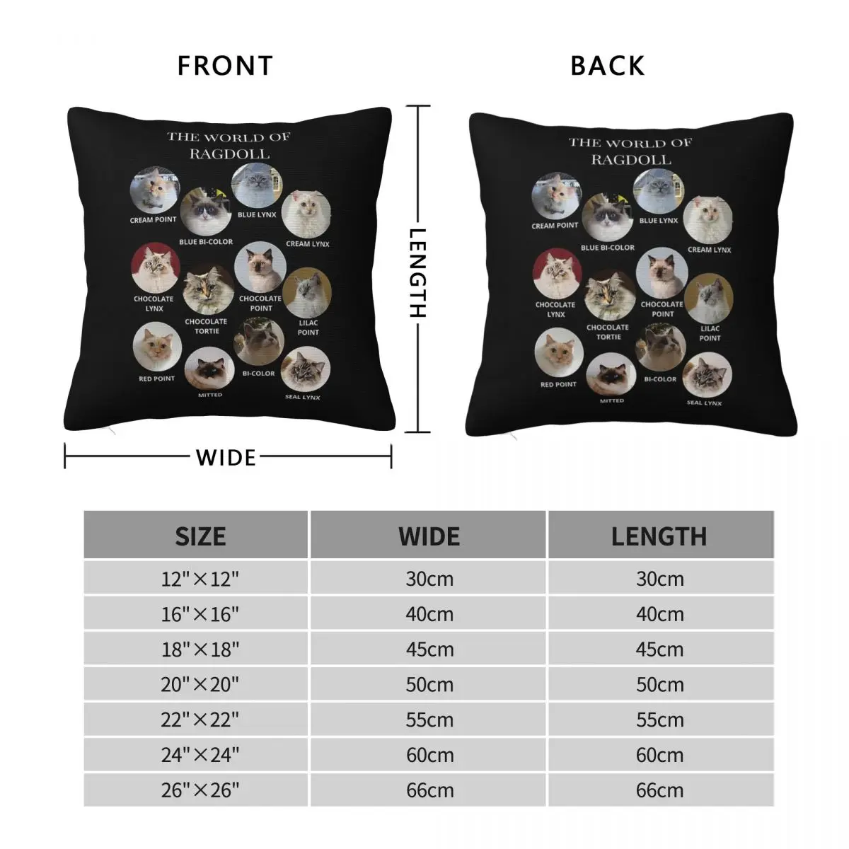 The World Of Ragdoll Cats Square Pillowcase Polyester Linen Velvet Pattern Zip Decorative Bed Cushion Cover
