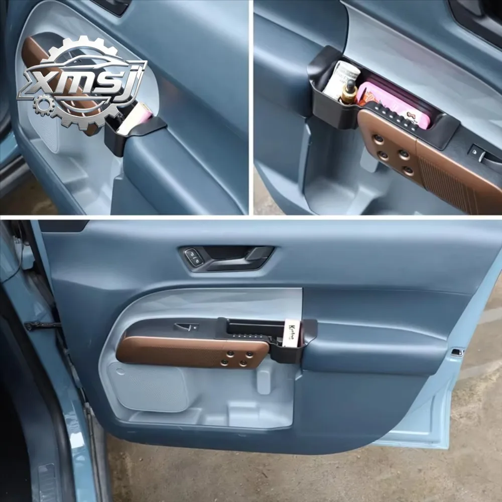 

Caja almacenamiento lateral para puerta coche, banja inserción para Ford Maverick 2022-2024, manija agarre puerta, organiza