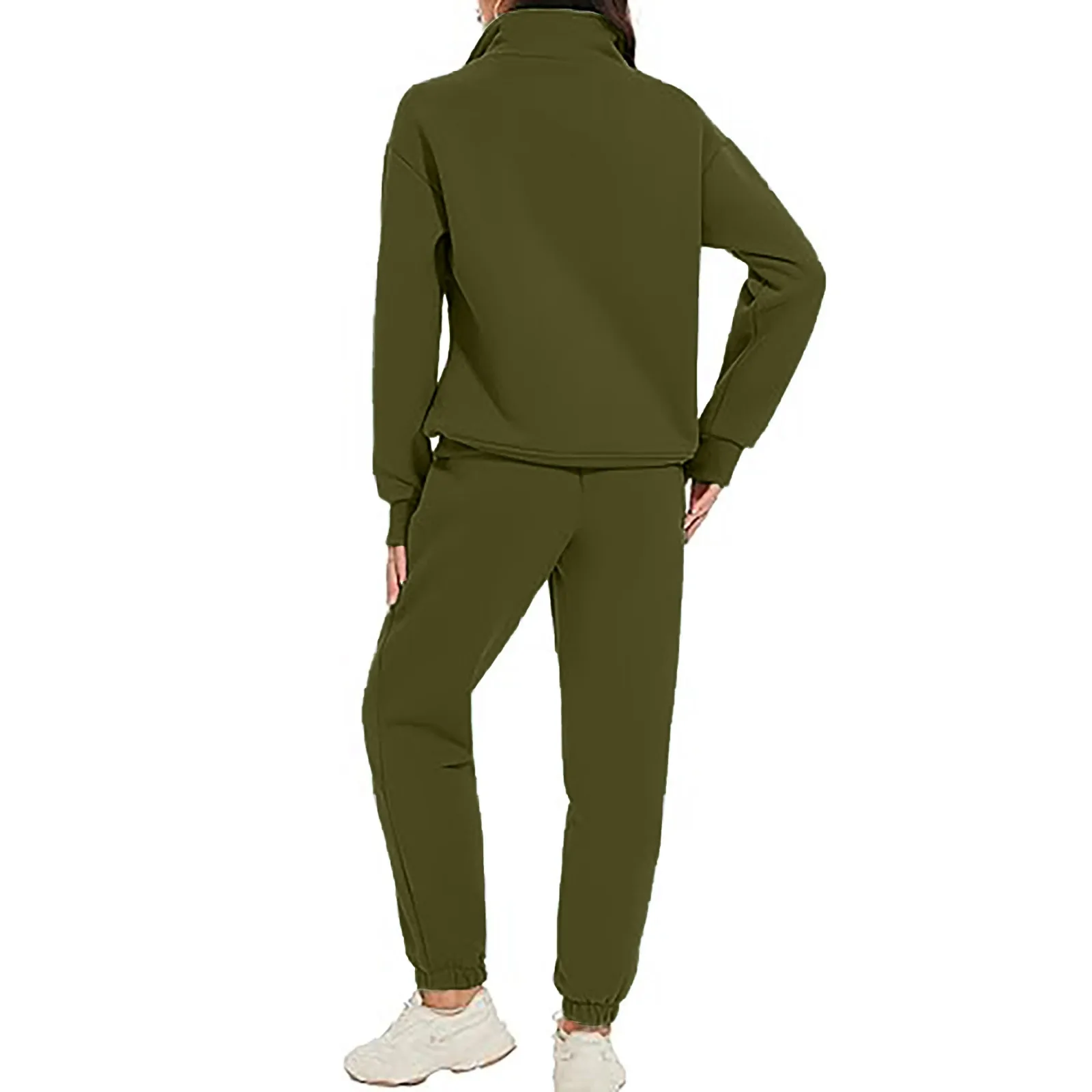 Autumn Winter Women\'s Tracksuit with Zipper Oversize Fleece Casual Two Piece Set Women Classic Sports Trouser Suits for Women