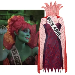 Movie Miss Argentina Red Dress Cosplay Costumes Suit Halloween Costumes for Women