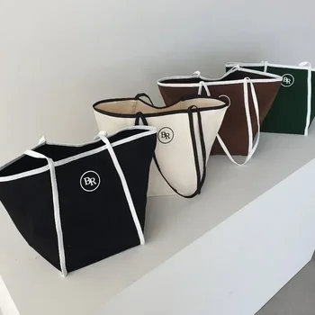 캐반스 캐주얼 토트 숄더백, 레터 프린트, 저렴한 핸드백, 여성 패션 쇼퍼, 일본 스타일 디자이너, 2023 신상 