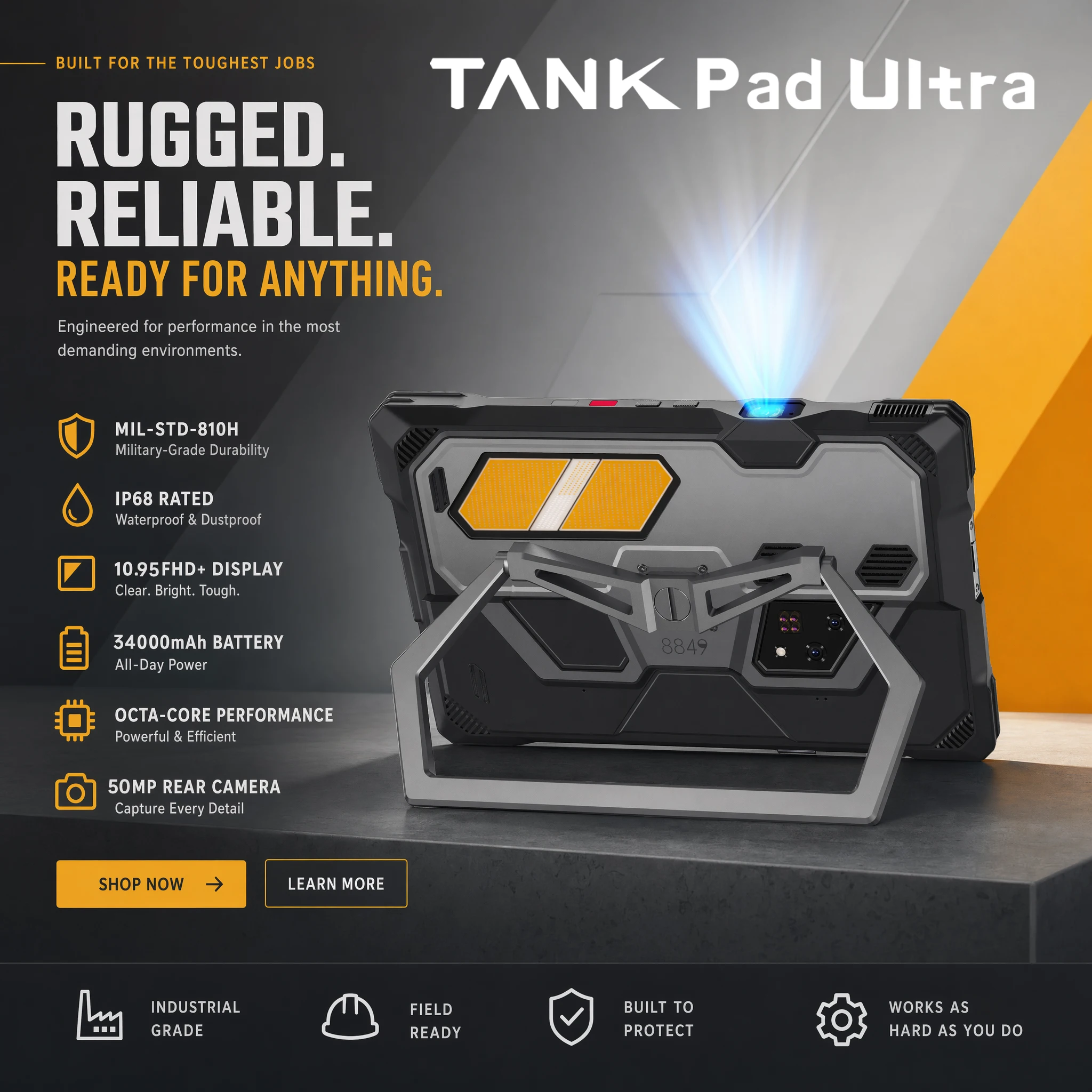 �y�Z�[�����z8849�^���N�p�b�h�E���g��Unihertz���^�u���b�g�A�v���W�F�N�^�[���ځA260���[�����A1080P�A23400mAh�A32+512GB�AWifi 6�A5G�AAndroid15�ADimensity 8200