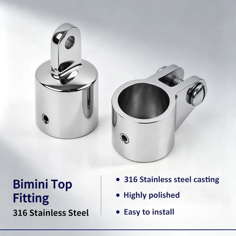 1 Pc 32.5mm 316 Stainless Steel Bimini Top Fitting Slide Cap Slide Jaw Sleeve Pipe Eye End Cap for Boat Marine Hardware Accessor
