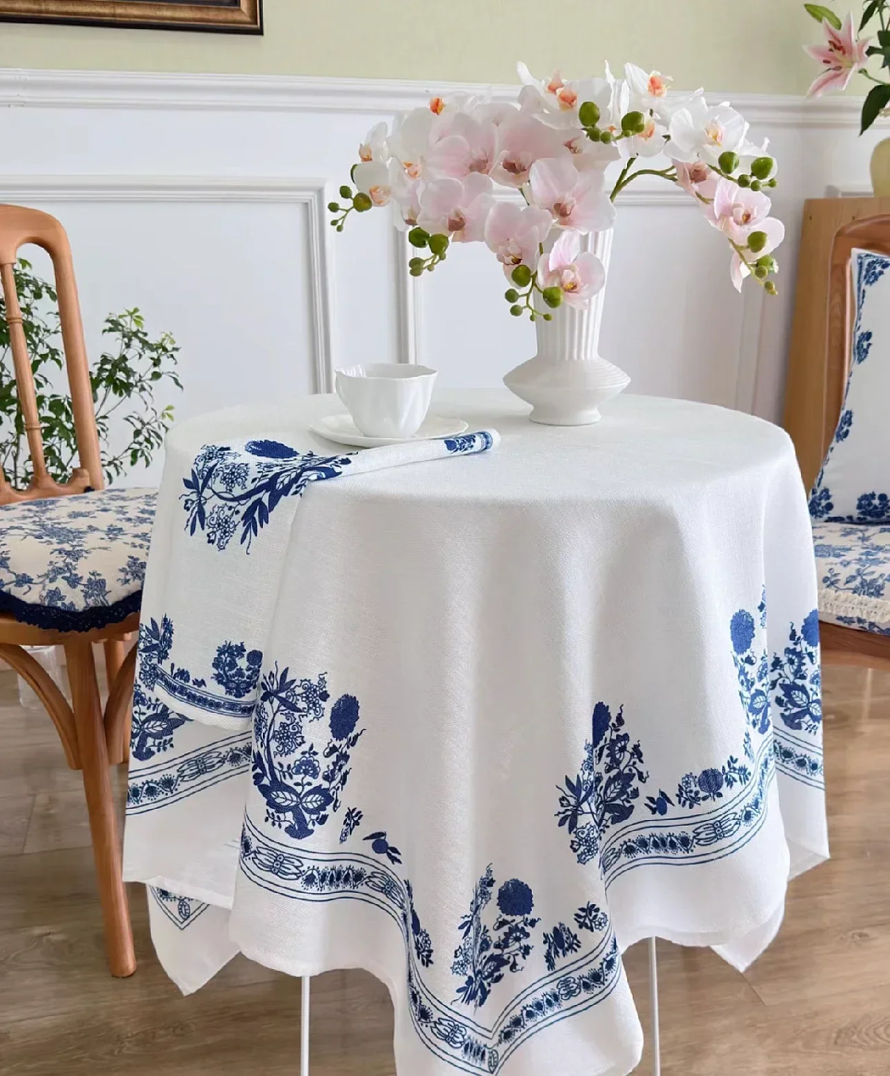 Table Cloth Embroider Modern Minimalist Rectangle Fabric Art Tea Table Tablecloth Round