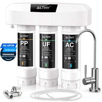 ALTHY Under Sink Ultrafiltration Water Filter Purifier System, 3 Stage PP+UF+AC,Remove Lead, Chlorine, Bacteria & Bad Taste