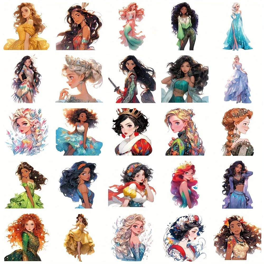 50PCS Cute Princess Stickers Aesthetic Personality Snowboard Suitcase Laptop Luggage Phone Skateboard Phone Decals Sticker