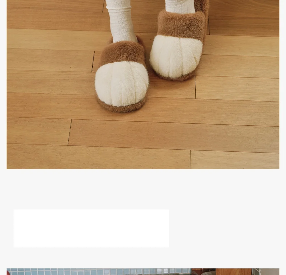 Neue Winter-Plüsch-Leopard-Hausschuhe für Damen, flauschige offene Hausschuhe mit Gummisohle, warme, rutschfeste Mules mit Gepardenmuster und Farbblock-Design – Detail 8