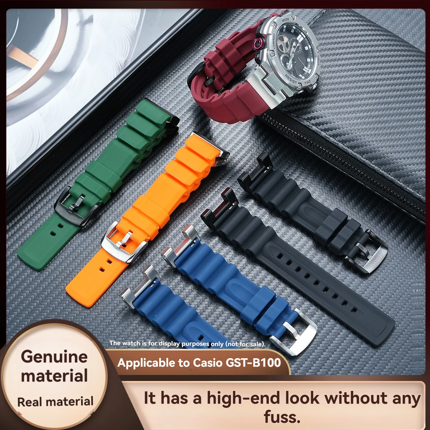 Suitable for G_SHOCK Casio GST_B100 W300G S130 series strap waterproof sports silicone watchband replacement accessories