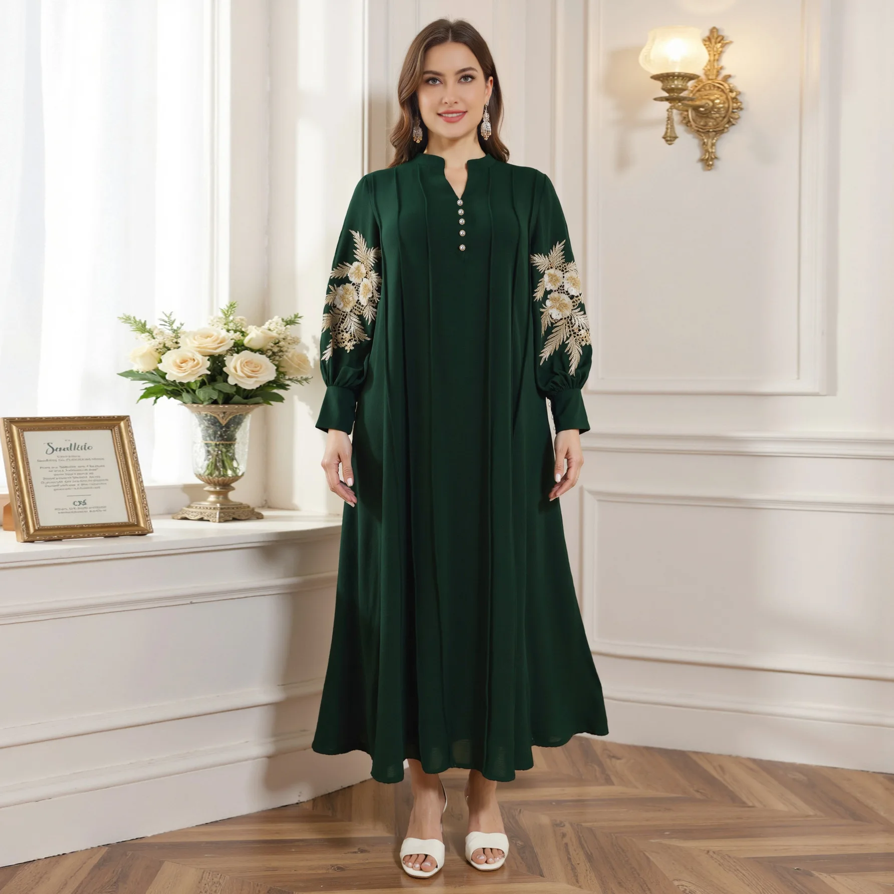 

Robe women's embroidered plus size dress