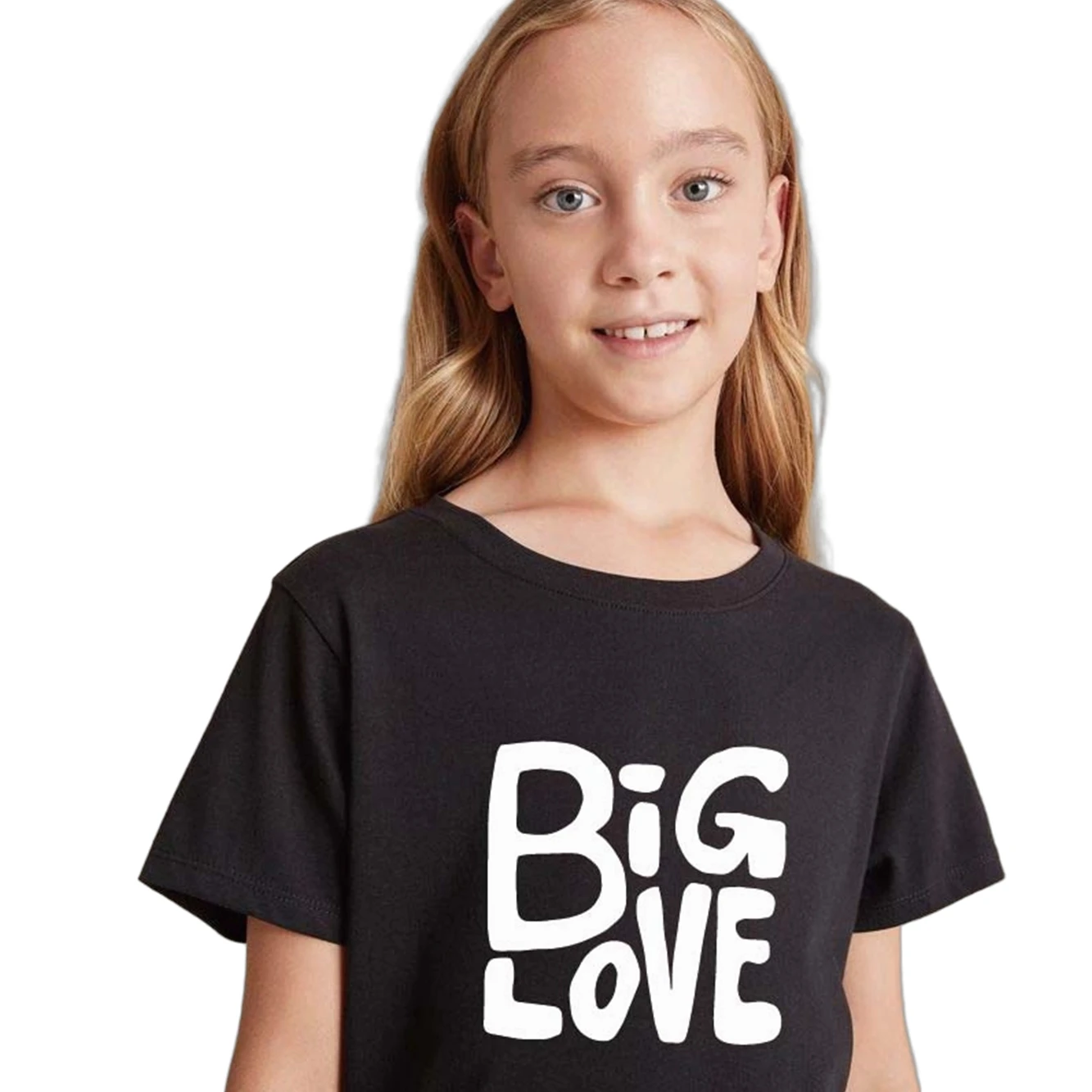 Big Love Black T-Shirt Kids T-Shirt Cotton Tee Letter Print Child Tee Summer New Fashion Kids Tee Merch Children's Clothes Shirt