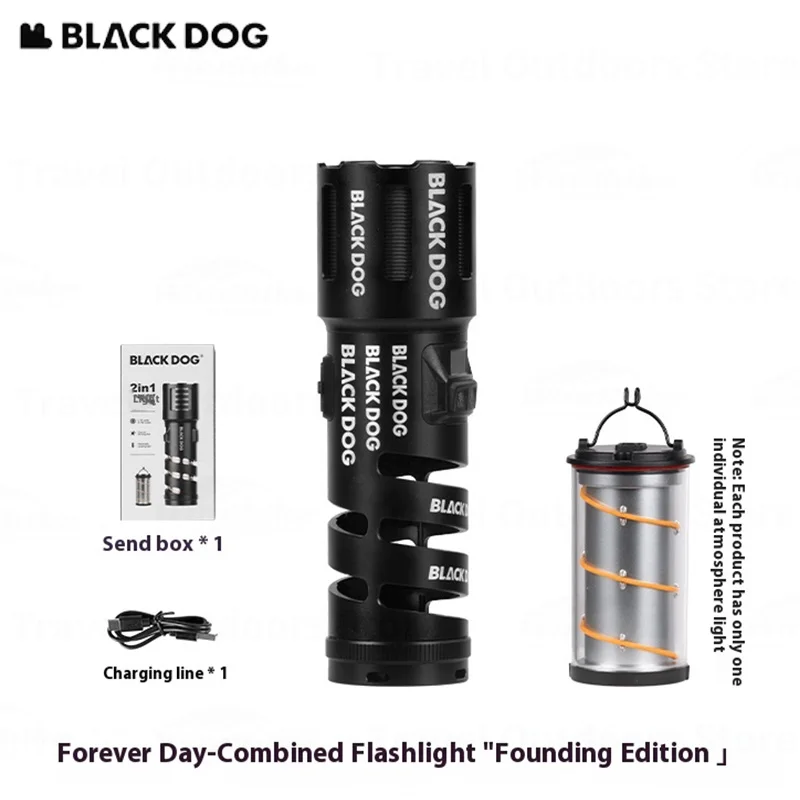 

Naturehike BLACKDOG Outdoor Flashlight 2 In1 Atmosphere Light Camping Light IPX5 Camping Hiking Lamp Super Long Battery Life