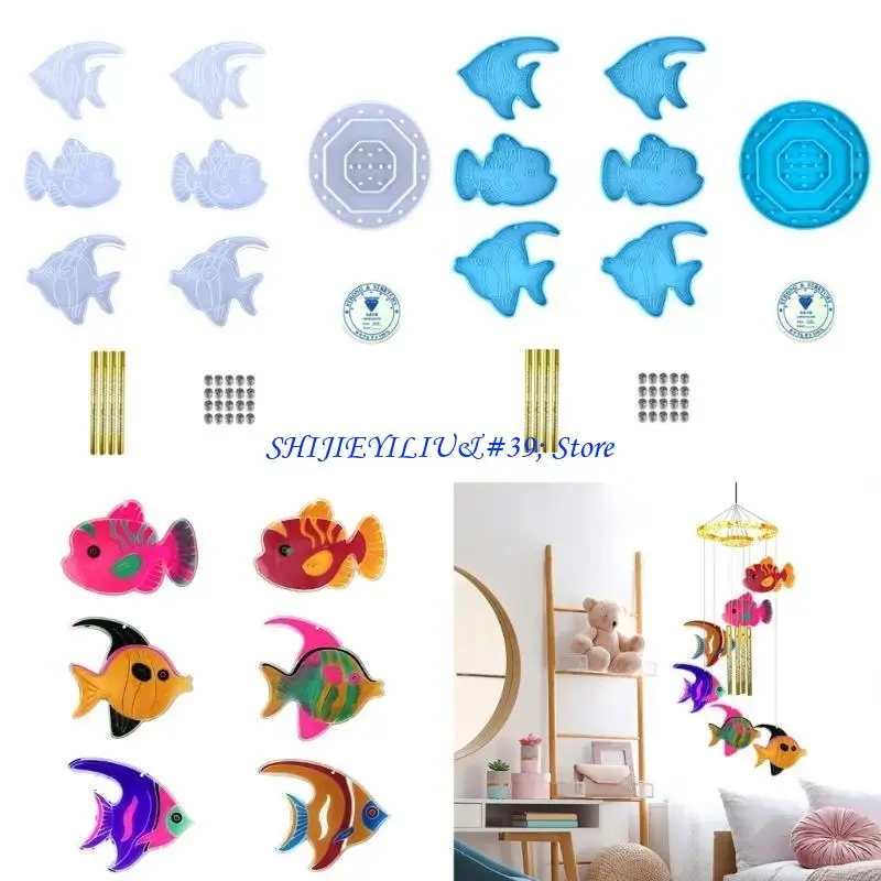 

E21F Wind Chimes Silicone Mold Kits Epoxy Resin Casting Mould for Home Party Decor