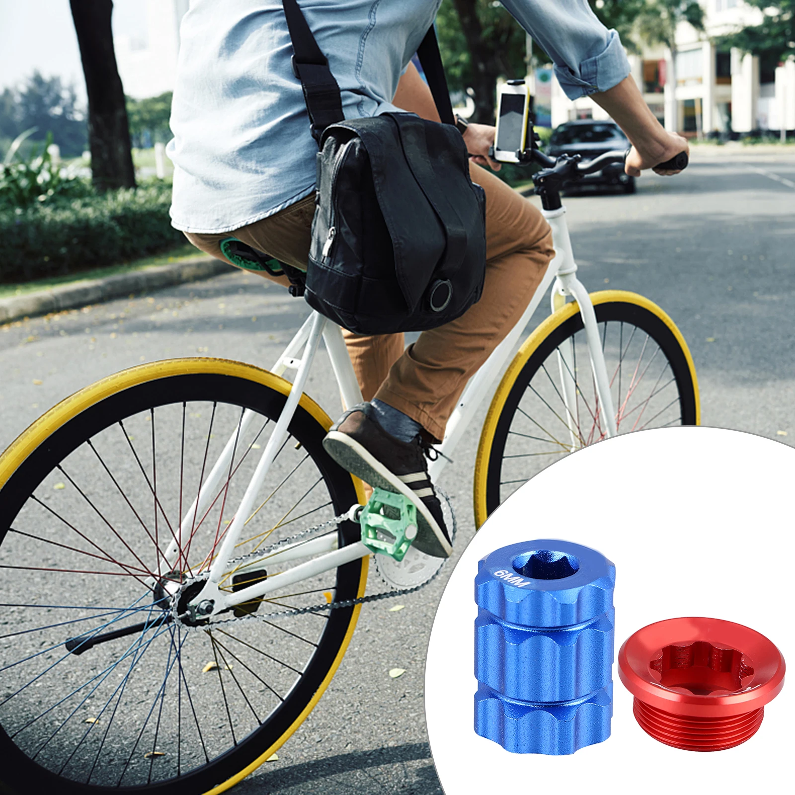 

Aluminum Alloy Crank Cover Tool For Bike Strong Compatibility Chainwheel Crank Cap Magnet Easy Assembly Lightweight