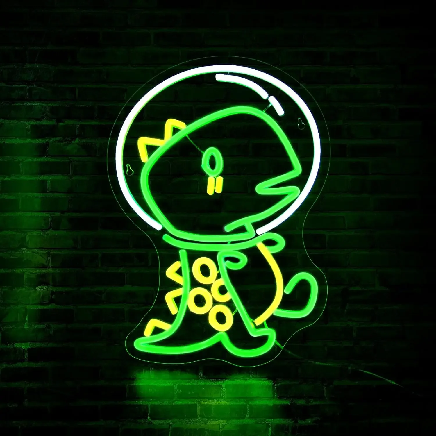 Dinosaur Astronaut Neon Sign LED Neon Light For Wall Decor Green Light Up Sign Girls Room Coffee Shop Bedroom Wall Decor Gifts