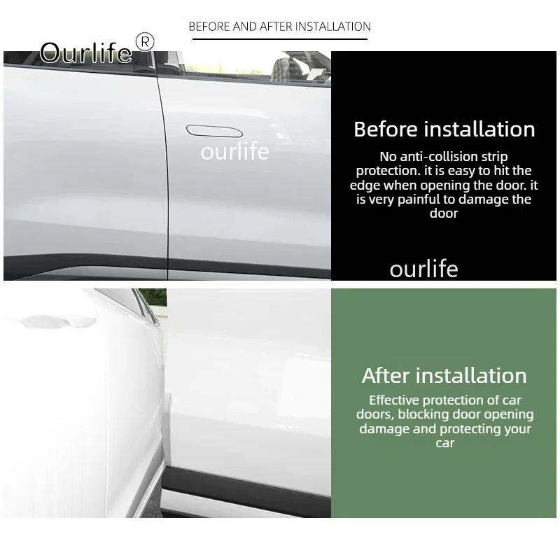 For BYD Song L DM-I 2026 2025 2027 Car Door Anti-Collision Strip Hidden Protective Sticker Scratch Resistance Car accessories