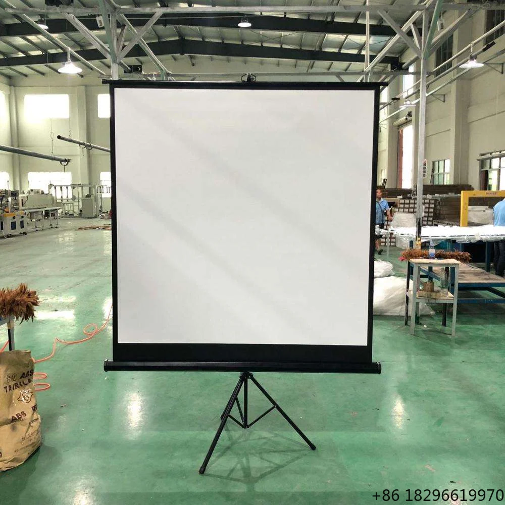 Factory Custom Tripod Projector Screen Stand 72-150 Inch Matte White 4:3 16:9 Portable