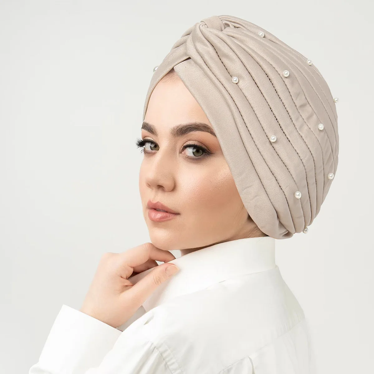 

Muslim Women Inner Hat Hijab Pleadted Headscarf Bonnet Beanies Indian Hats Cancer Chemo Cap Hair Loss Head Wrap Turbante Mujer