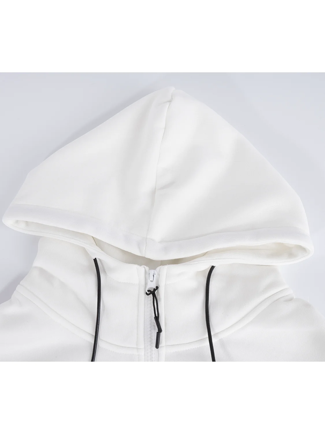 Li Qiqi Large Size Fce Lined Hoodie Women's Autumn Trend Loose Slimming Mid-Length Top Warm f Open Collar Sweatirt