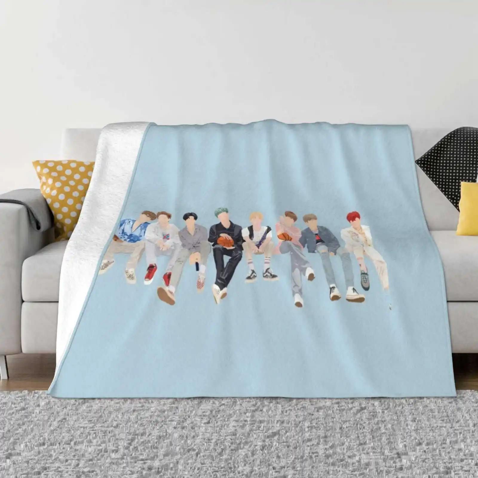 Ateez Wave Hot Sale Printing High Qiality Warm Flannel Blanket Ateez Wave Ateez Comeback Ateez Hongjoong Ateez Seonghwa Ateez