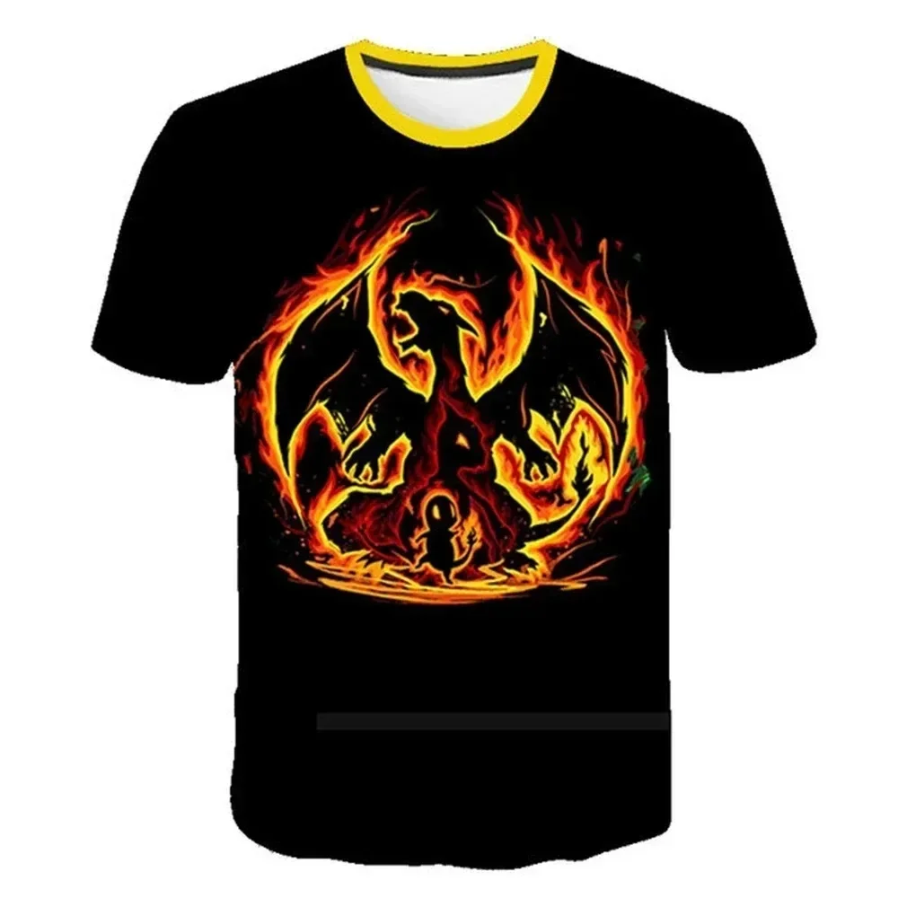 2026 Hot Selling Mode Nieuw Item Hot Selling Pikachu Cartoon Korte Mouwen T-shirt voor Familie Matching Casual 3D Geprint T-shirt
